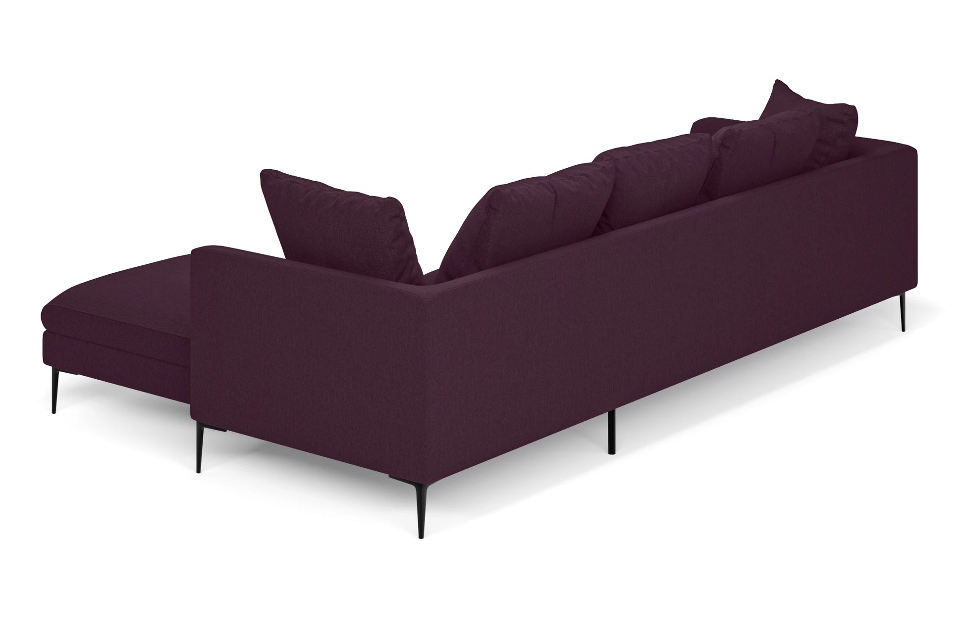 Aprilia 3 Seater Right Hand Facing Chaise Lounge Corner Sofa Purple Linen Fabric