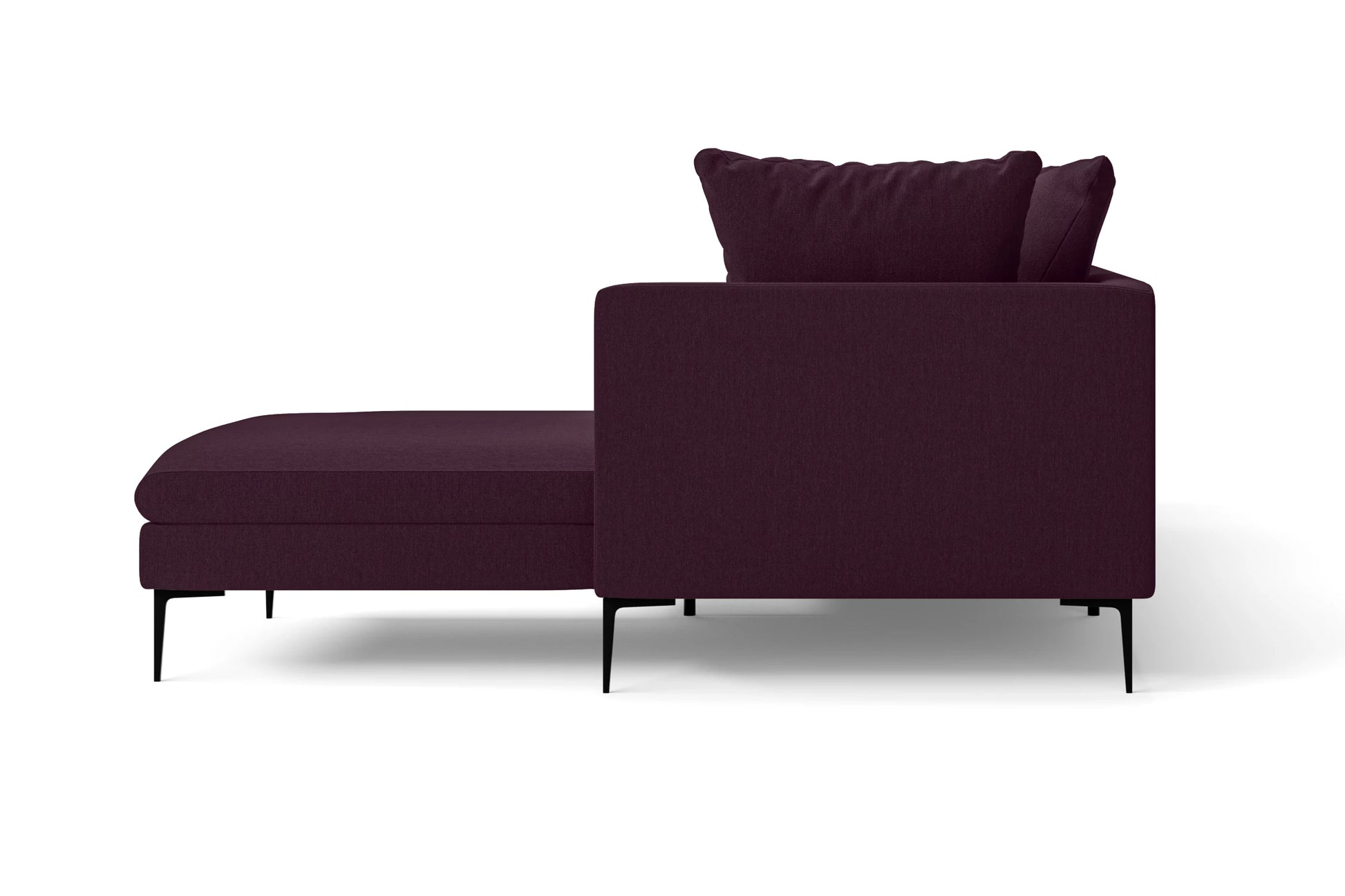 Aprilia 3 Seater Right Hand Facing Chaise Lounge Corner Sofa Purple Linen Fabric