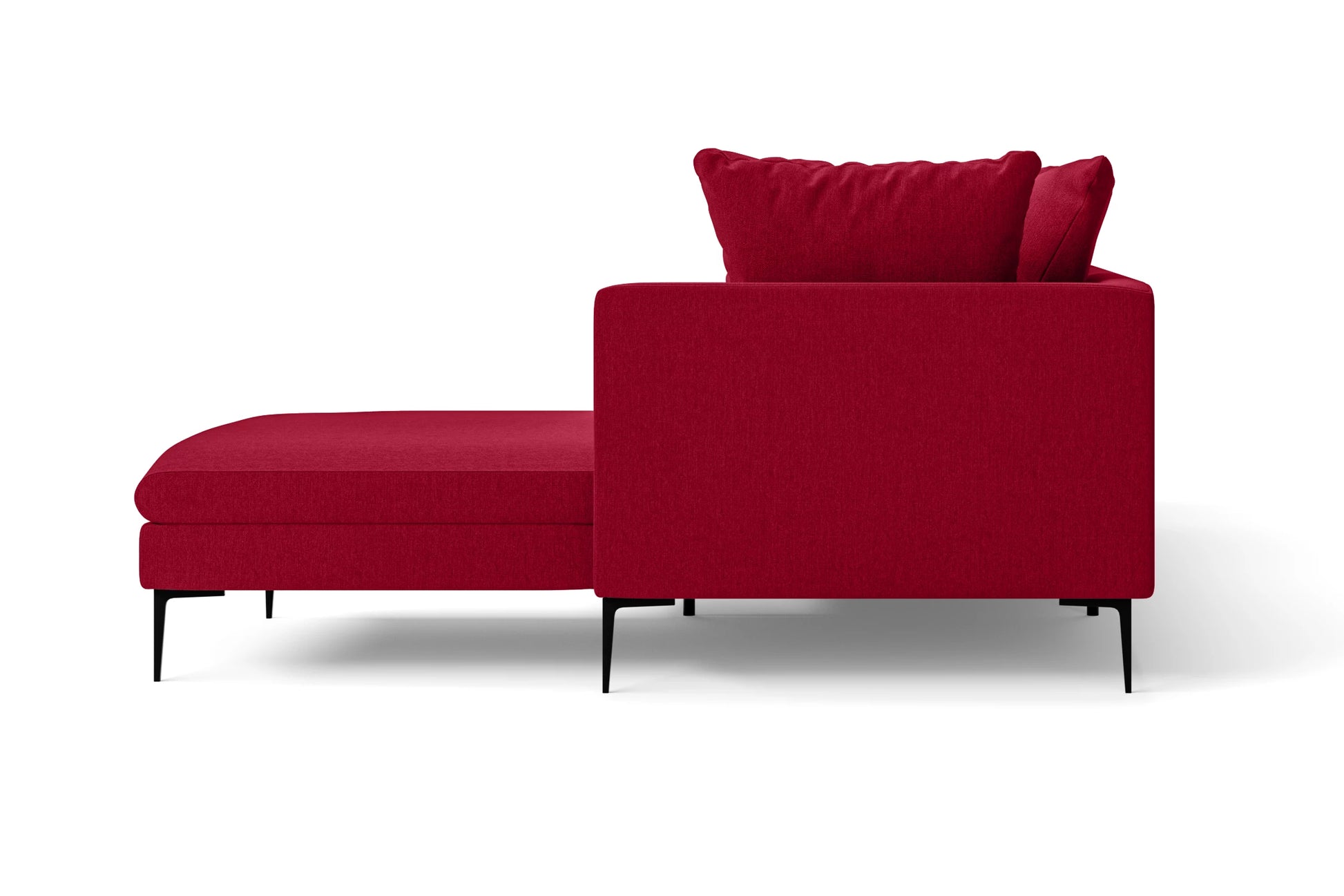 Aprilia 3 Seater Right Hand Facing Chaise Lounge Corner Sofa Red Linen Fabric