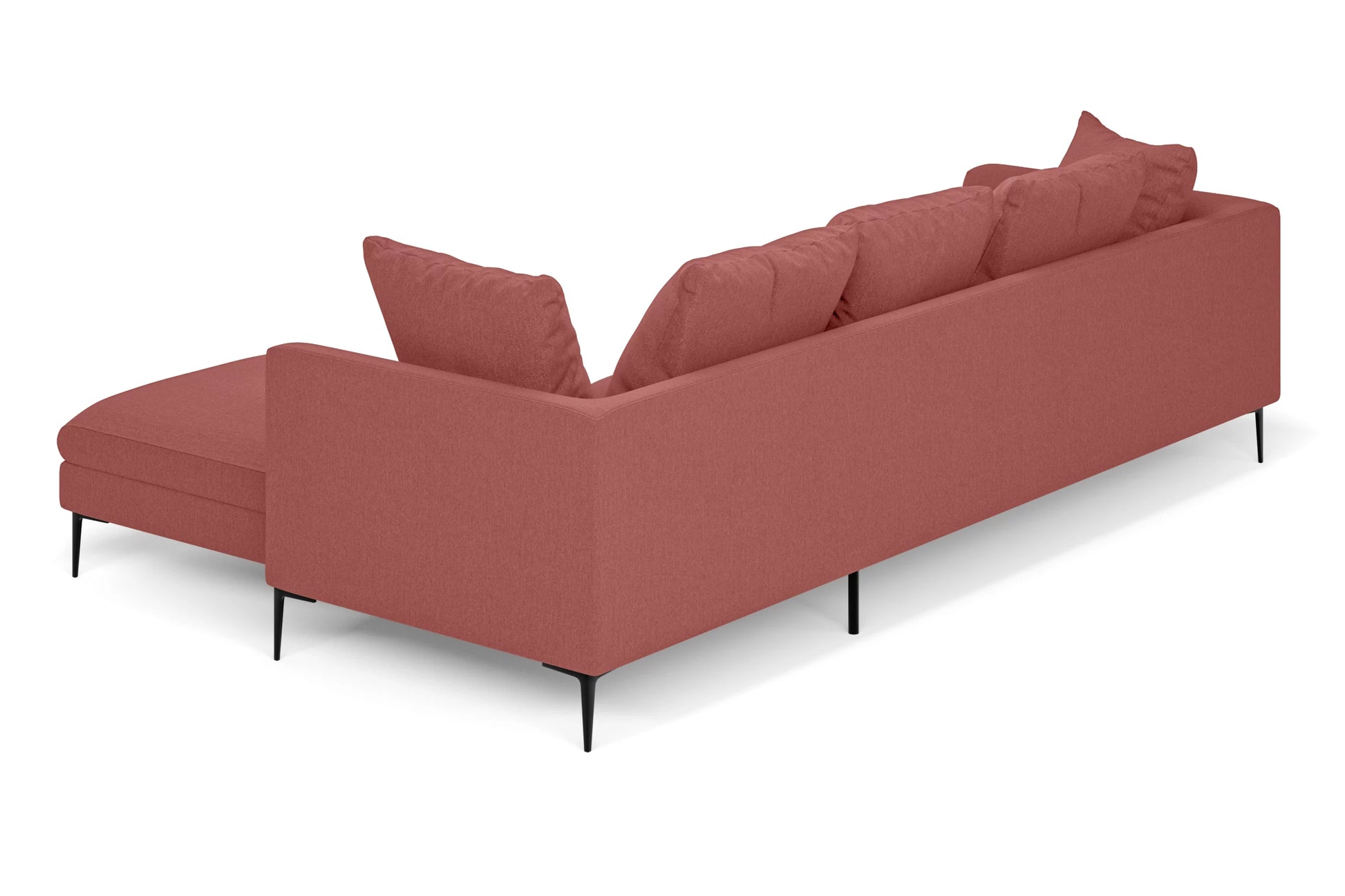 Aprilia 3 Seater Right Hand Facing Chaise Lounge Corner Sofa Rose Pink Linen Fabric