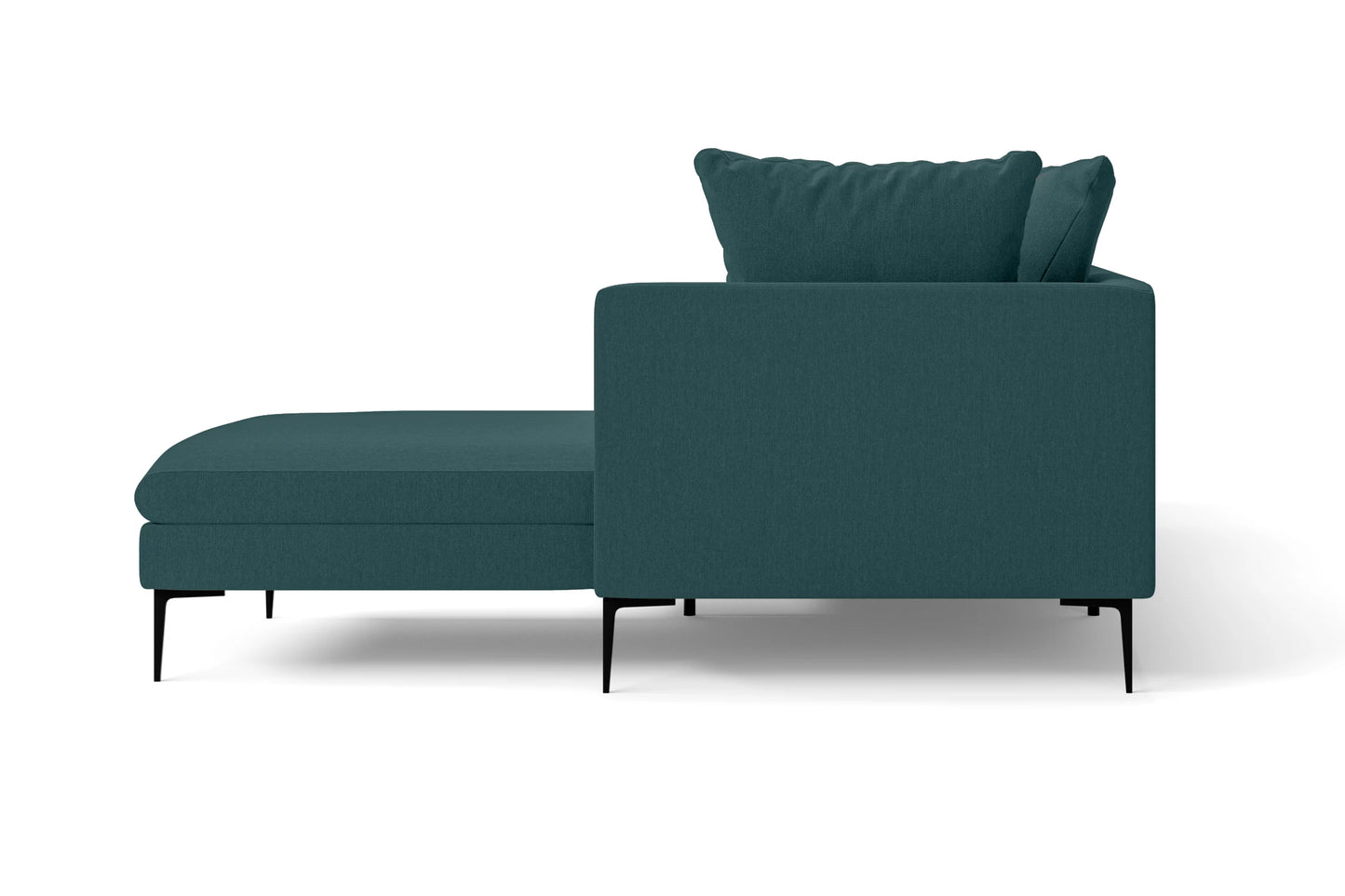 Aprilia 3 Seater Right Hand Facing Chaise Lounge Corner Sofa Teal Linen Fabric