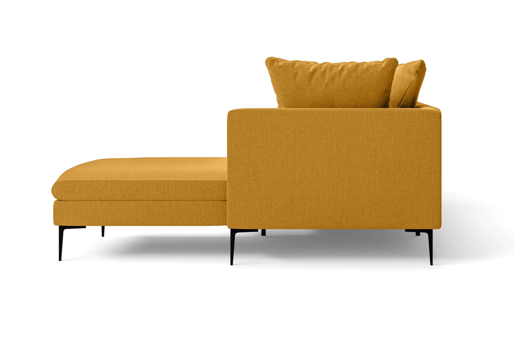 Aprilia 3 Seater Right Hand Facing Chaise Lounge Corner Sofa Yellow Linen Fabric