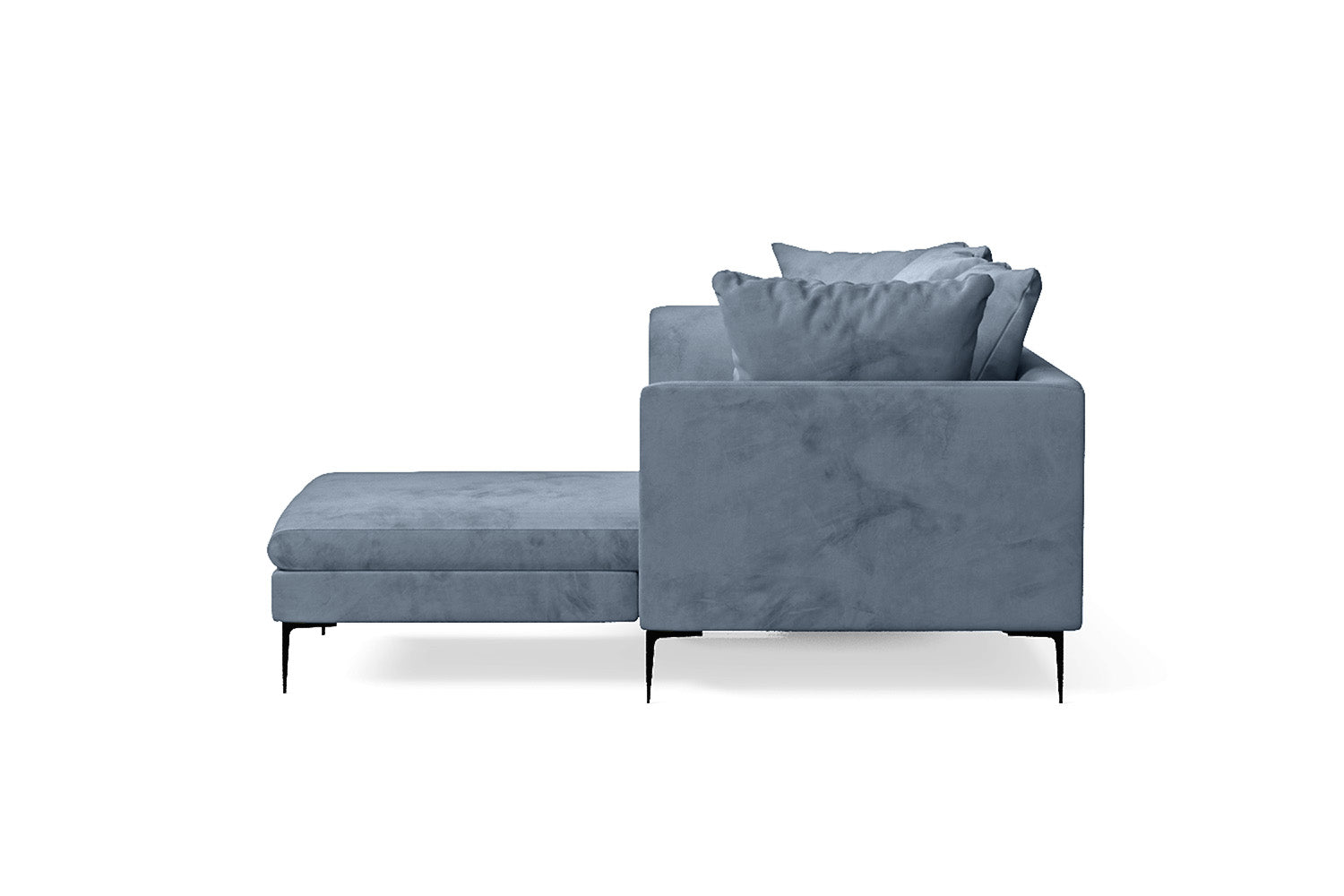 Aprilia 3 Seater Right Hand Facing Chaise Lounge Corner Sofa Baby Blue Velvet