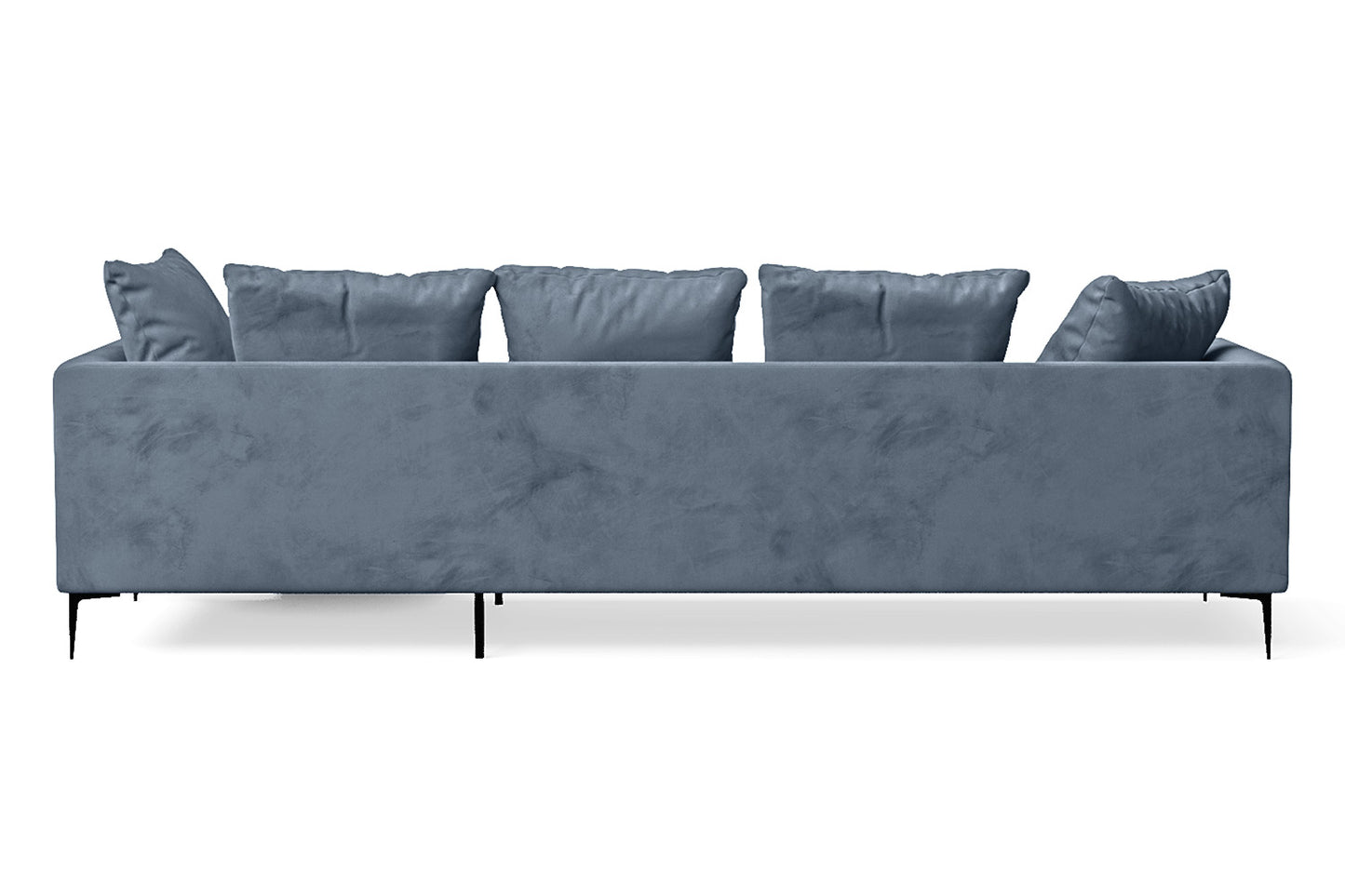 Aprilia 3 Seater Right Hand Facing Chaise Lounge Corner Sofa Baby Blue Velvet