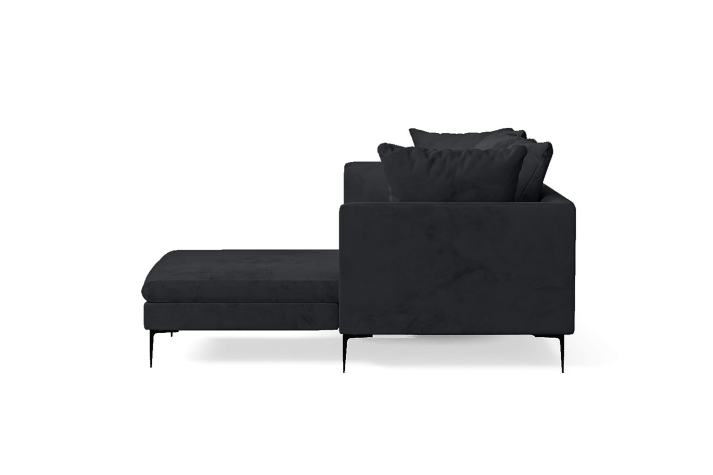 Aprilia 3 Seater Right Hand Facing Chaise Lounge Corner Sofa Dark Grey Velvet