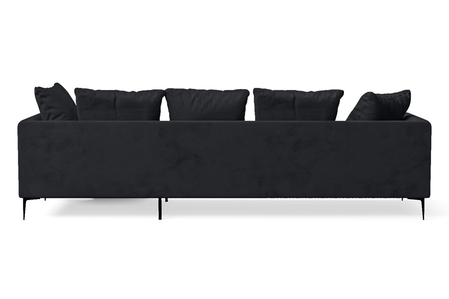 Aprilia 3 Seater Right Hand Facing Chaise Lounge Corner Sofa Dark Grey Velvet