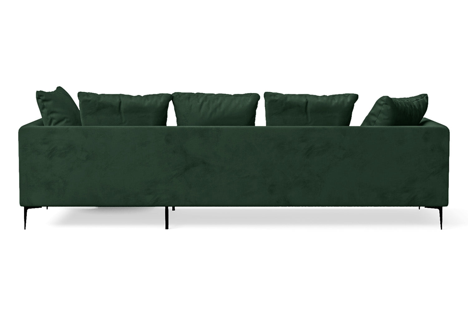 Aprilia 3 Seater Right Hand Facing Chaise Lounge Corner Sofa Green Velvet