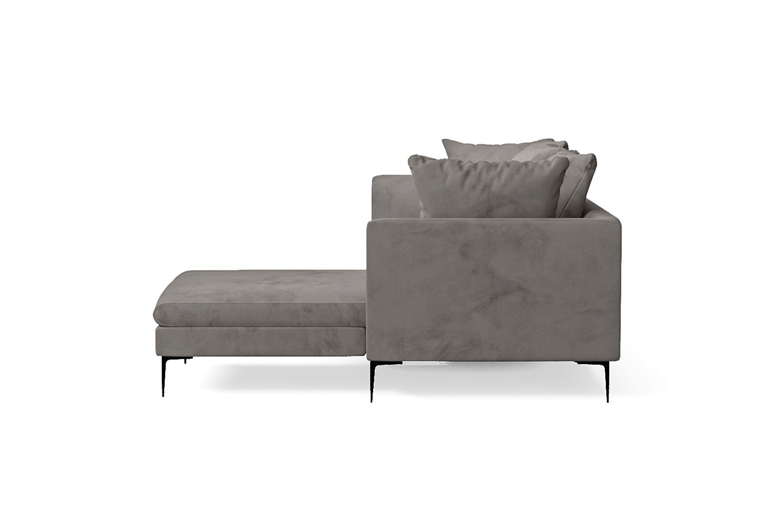 Aprilia 3 Seater Right Hand Facing Chaise Lounge Corner Sofa Grey Velvet