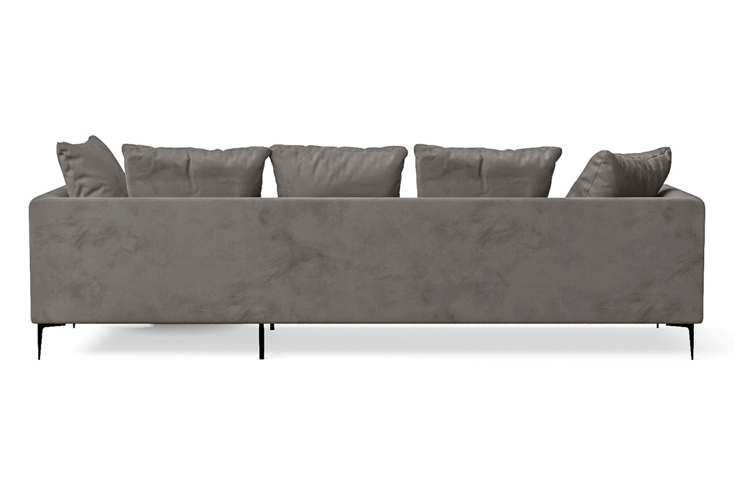 Aprilia 3 Seater Right Hand Facing Chaise Lounge Corner Sofa Grey Velvet