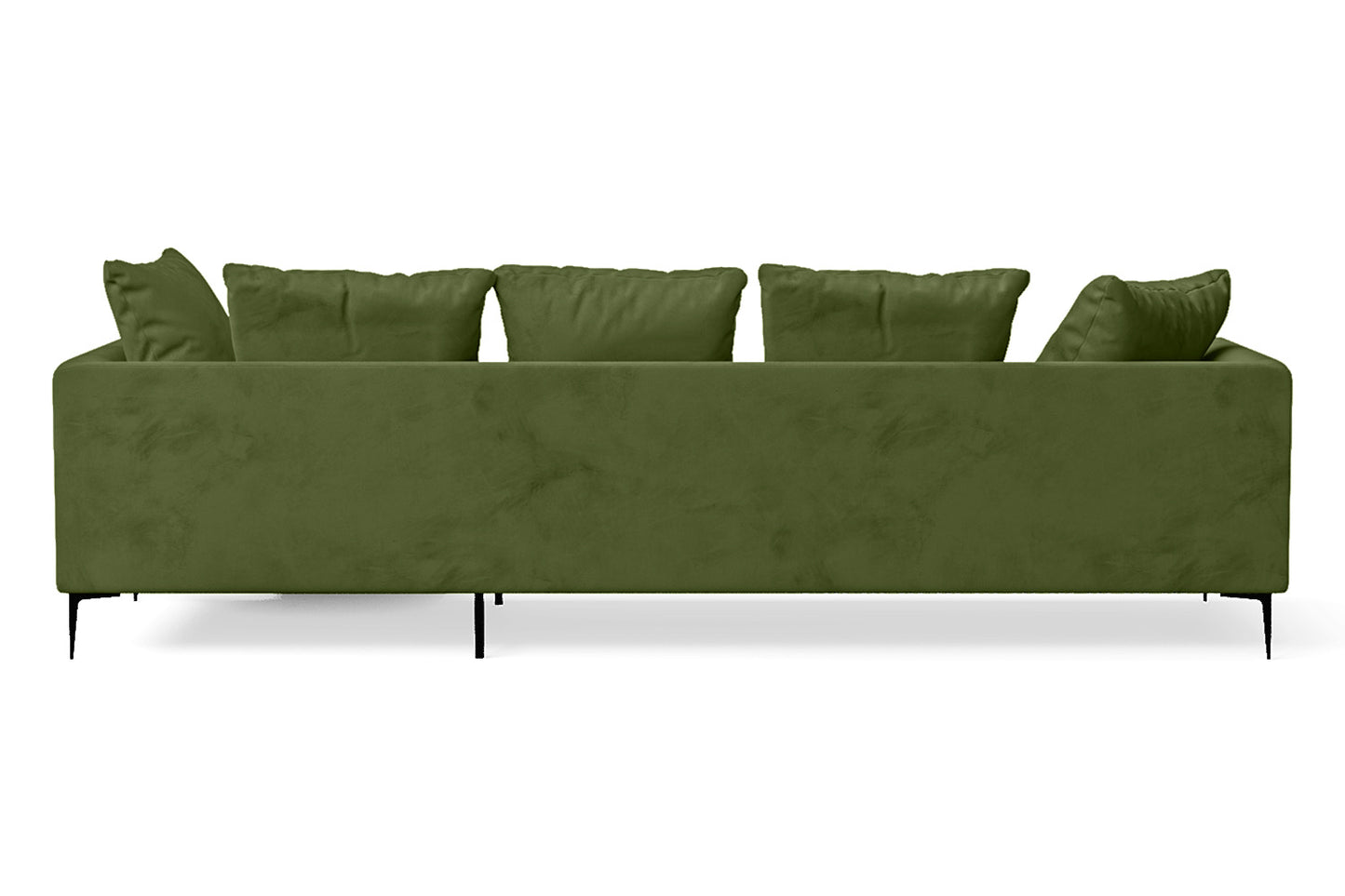 Aprilia 3 Seater Right Hand Facing Chaise Lounge Corner Sofa Lime Velvet