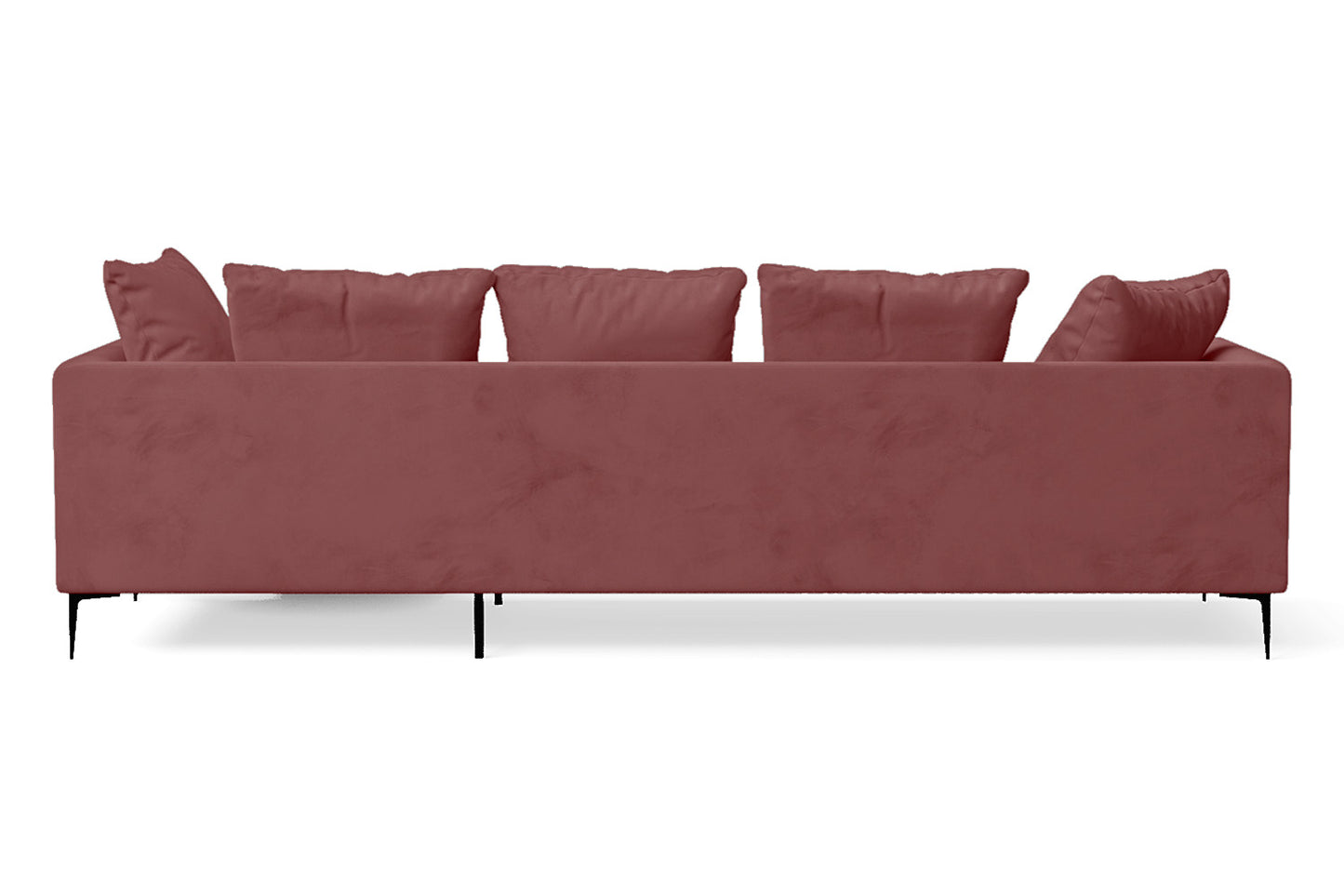 Aprilia 3 Seater Right Hand Facing Chaise Lounge Corner Sofa Pink Velvet