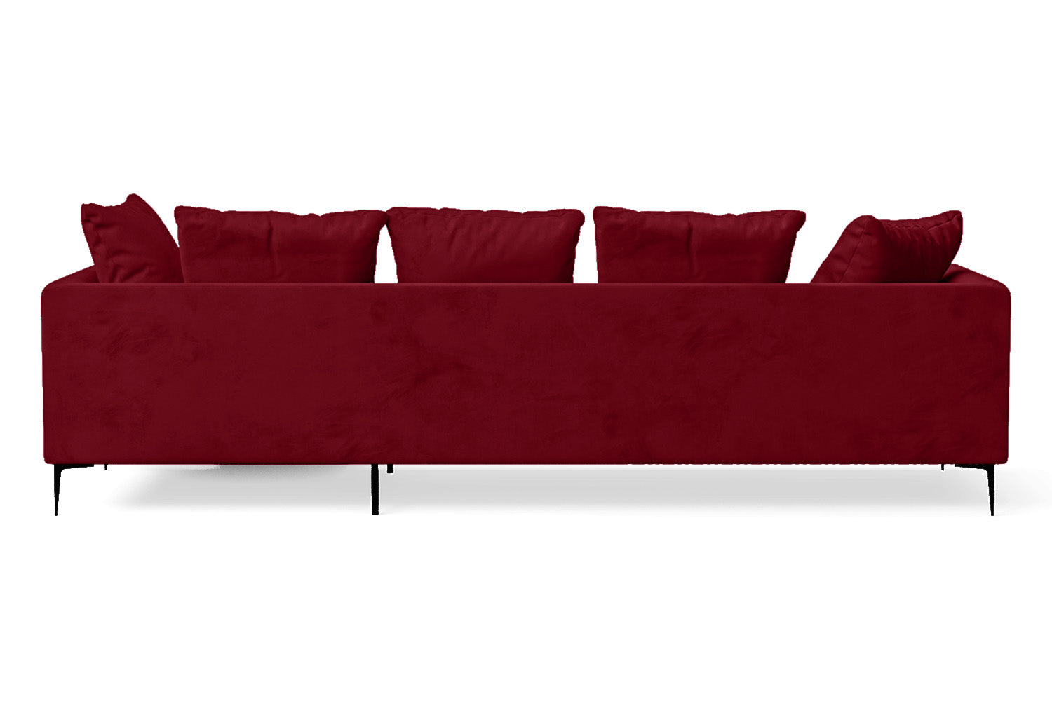 Aprilia 3 Seater Right Hand Facing Chaise Lounge Corner Sofa Red Velvet