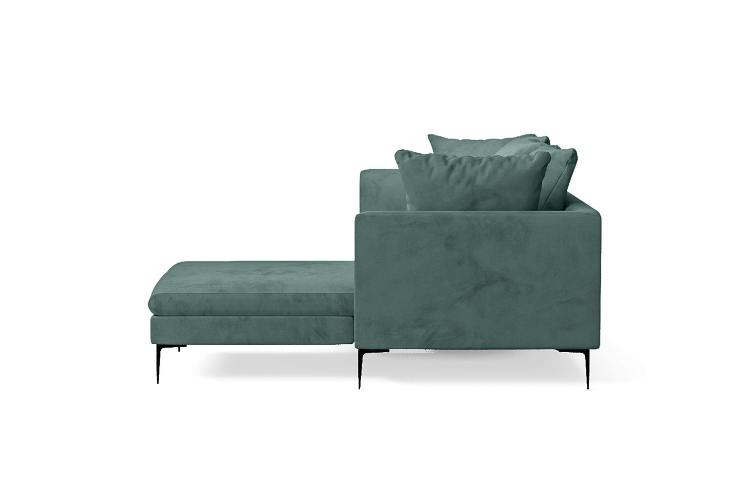 Aprilia 3 Seater Right Hand Facing Chaise Lounge Corner Sofa Teal Velvet