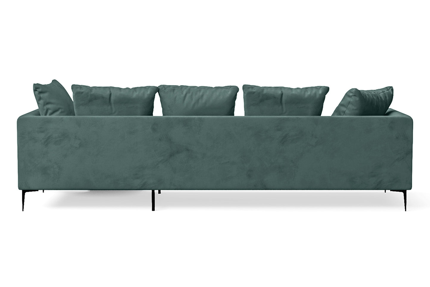 Aprilia 3 Seater Right Hand Facing Chaise Lounge Corner Sofa Teal Velvet