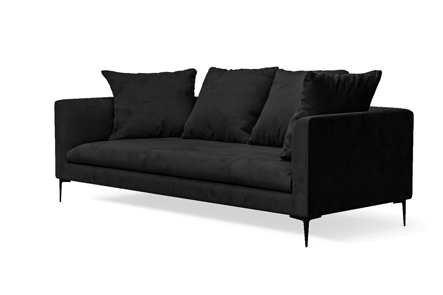 Aprilia 3 Seater Sofa Black Velvet