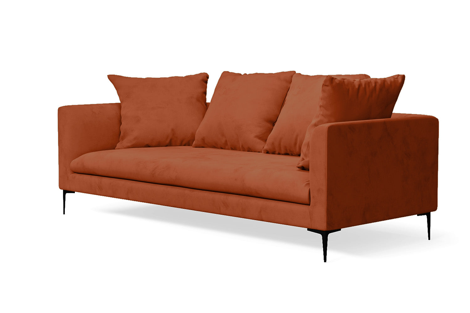 Aprilia 3 Seater Sofa Orange Velvet