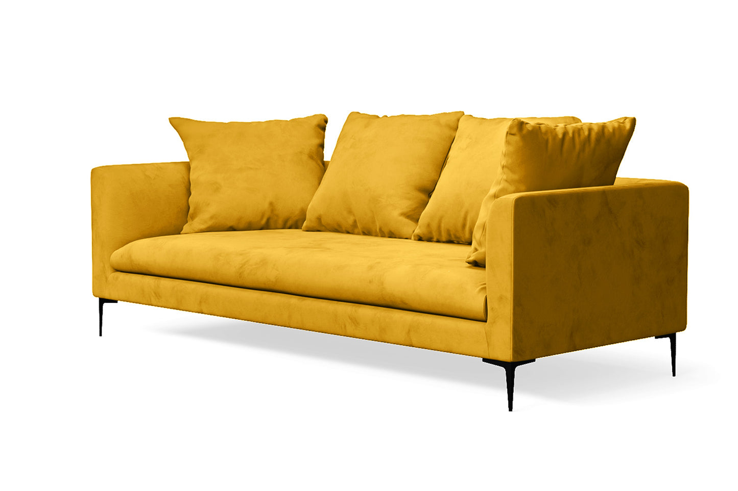 Aprilia 3 Seater Sofa Yellow Velvet