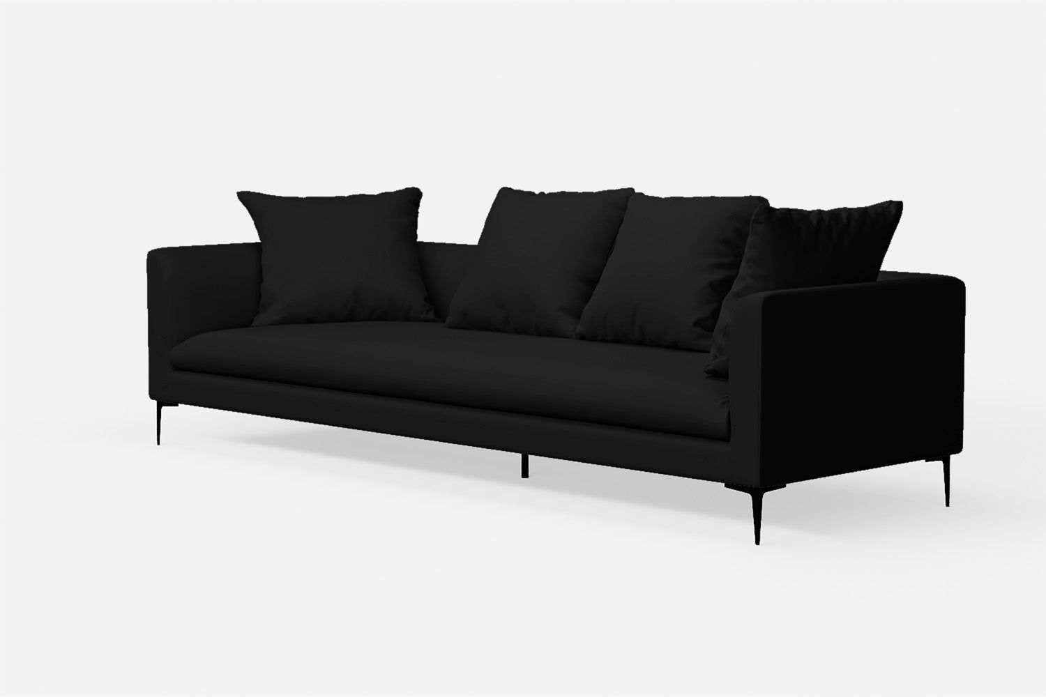 Aprilia 4 Seater Sofa Black Leather