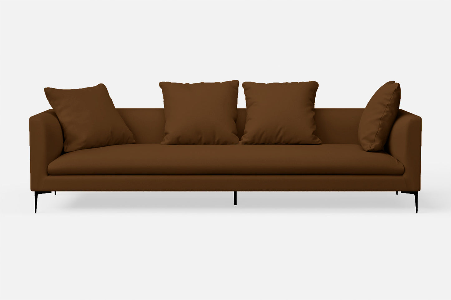 Aprilia 4 Seater Sofa Walnut Brown Leather