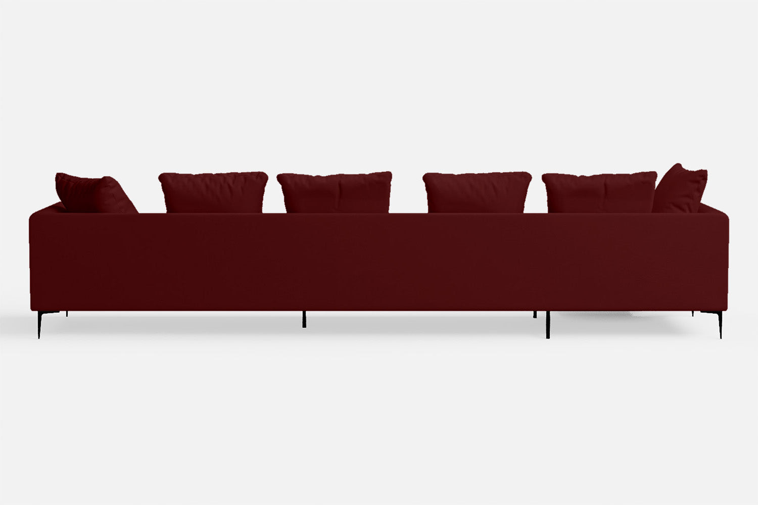 Aprilia 4 Seater Left Hand Facing Chaise Lounge Corner Sofa Red Leather