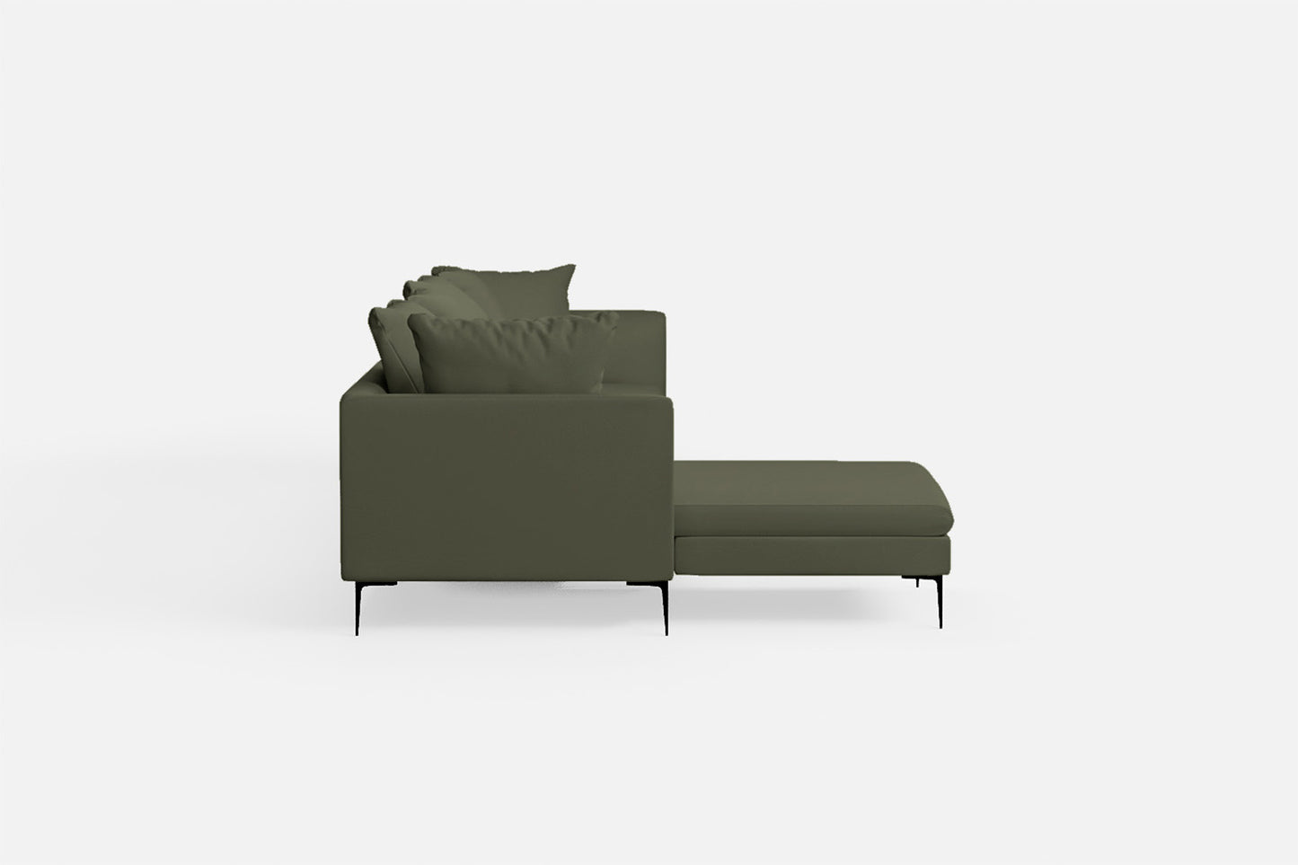 Aprilia 4 Seater Left Hand Facing Chaise Lounge Corner Sofa Sage Leather