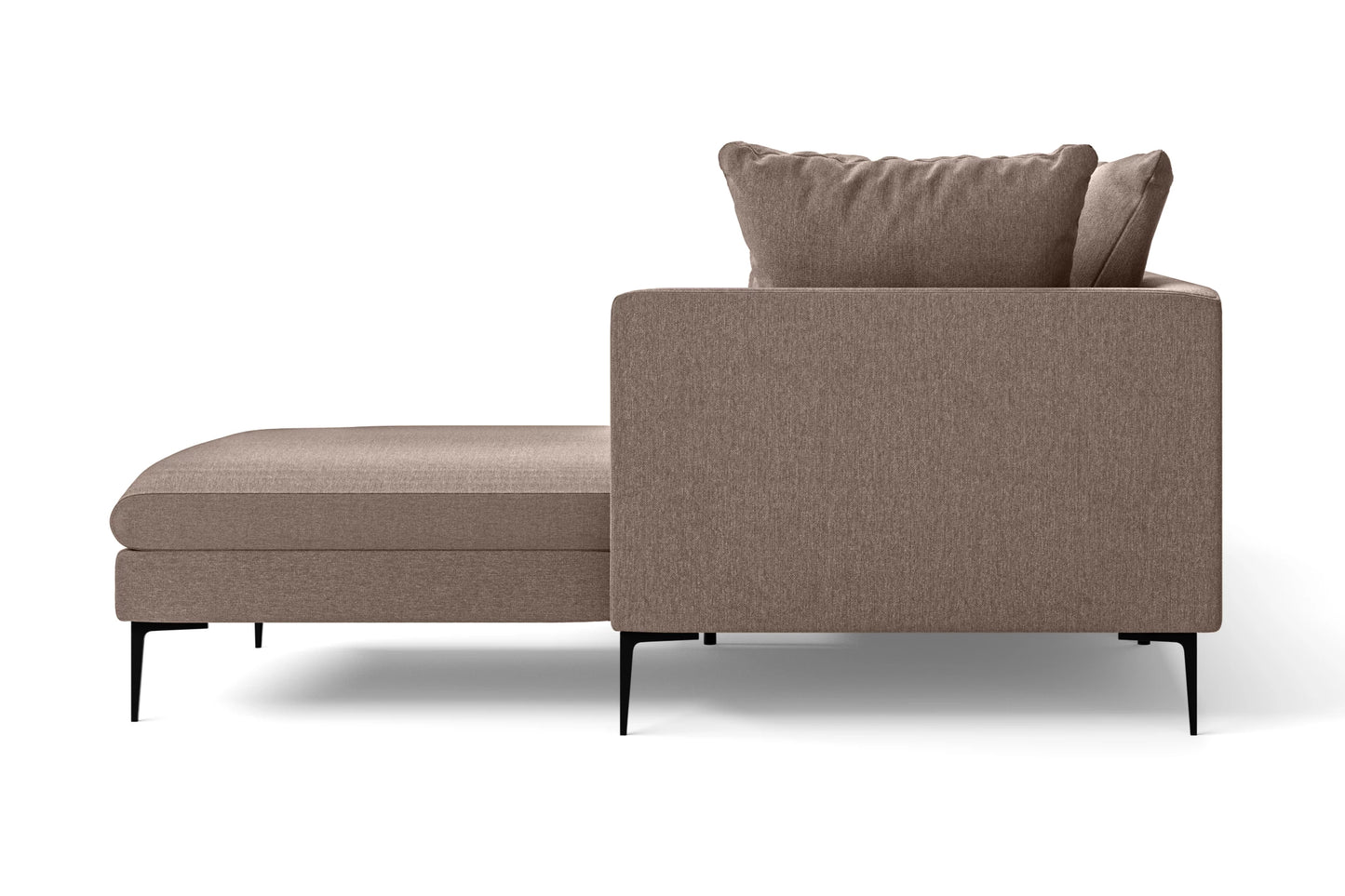 Aprilia 4 Seater Left Hand Facing Chaise Lounge Corner Sofa Caramel Linen Fabric