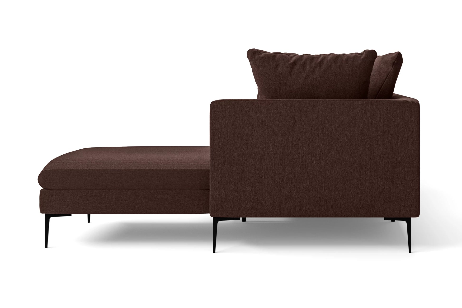 Aprilia 4 Seater Left Hand Facing Chaise Lounge Corner Sofa Coffee Brown Linen Fabric