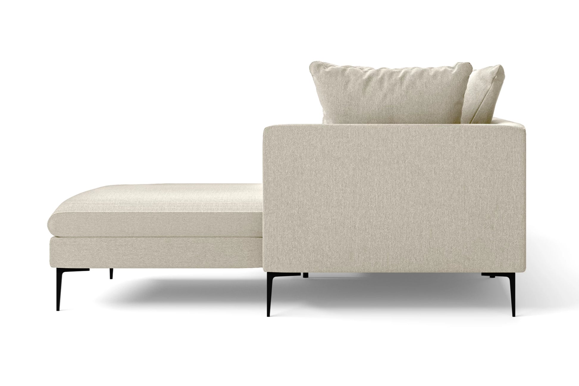 Aprilia 4 Seater Left Hand Facing Chaise Lounge Corner Sofa Cream Linen Fabric