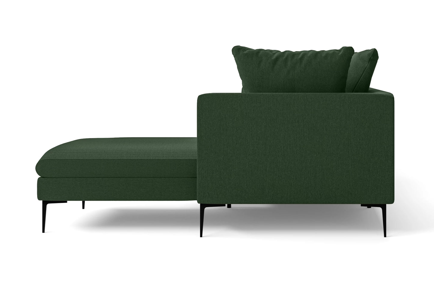 Aprilia 4 Seater Left Hand Facing Chaise Lounge Corner Sofa Forest Green Linen Fabric