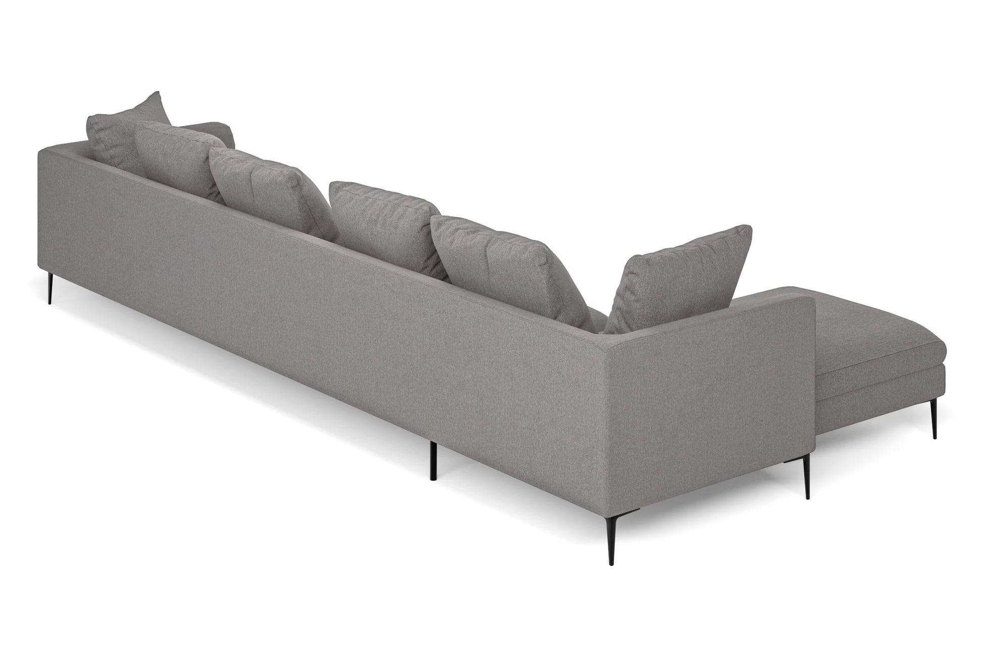 Aprilia 4 Seater Left Hand Facing Chaise Lounge Corner Sofa Grey Linen Fabric