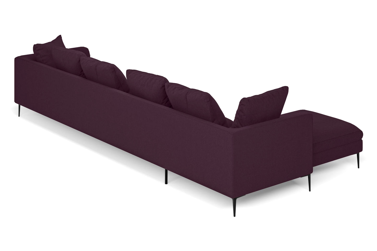 Aprilia 4 Seater Left Hand Facing Chaise Lounge Corner Sofa Purple Linen Fabric