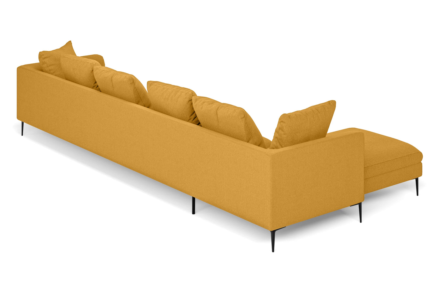 Aprilia 4 Seater Left Hand Facing Chaise Lounge Corner Sofa Yellow Linen Fabric