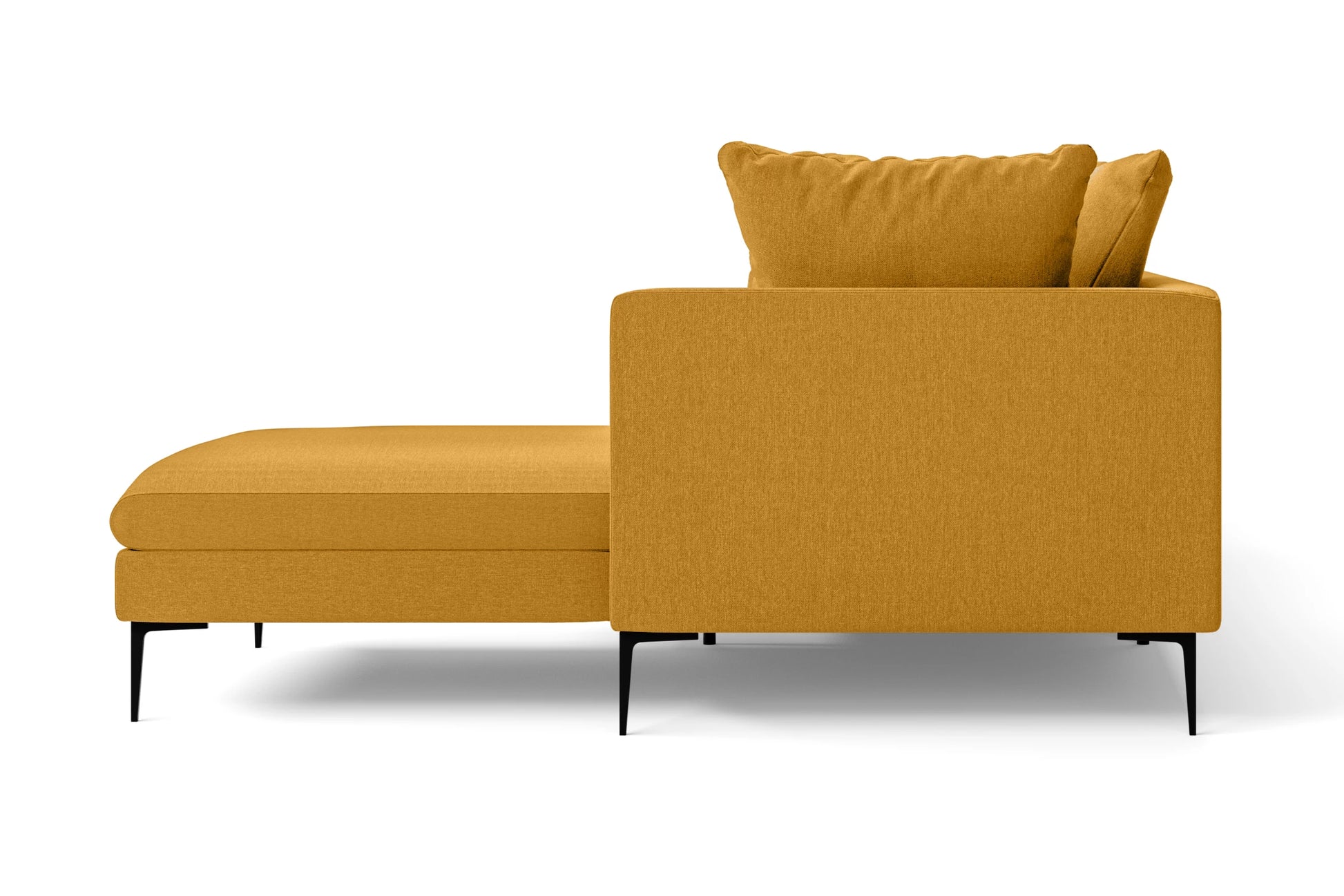 Aprilia 4 Seater Left Hand Facing Chaise Lounge Corner Sofa Yellow Linen Fabric