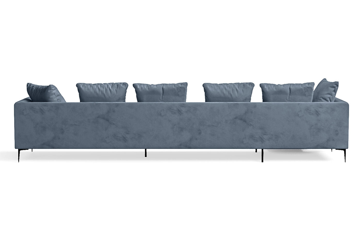 Aprilia 4 Seater Left Hand Facing Chaise Lounge Corner Sofa Baby Blue Velvet