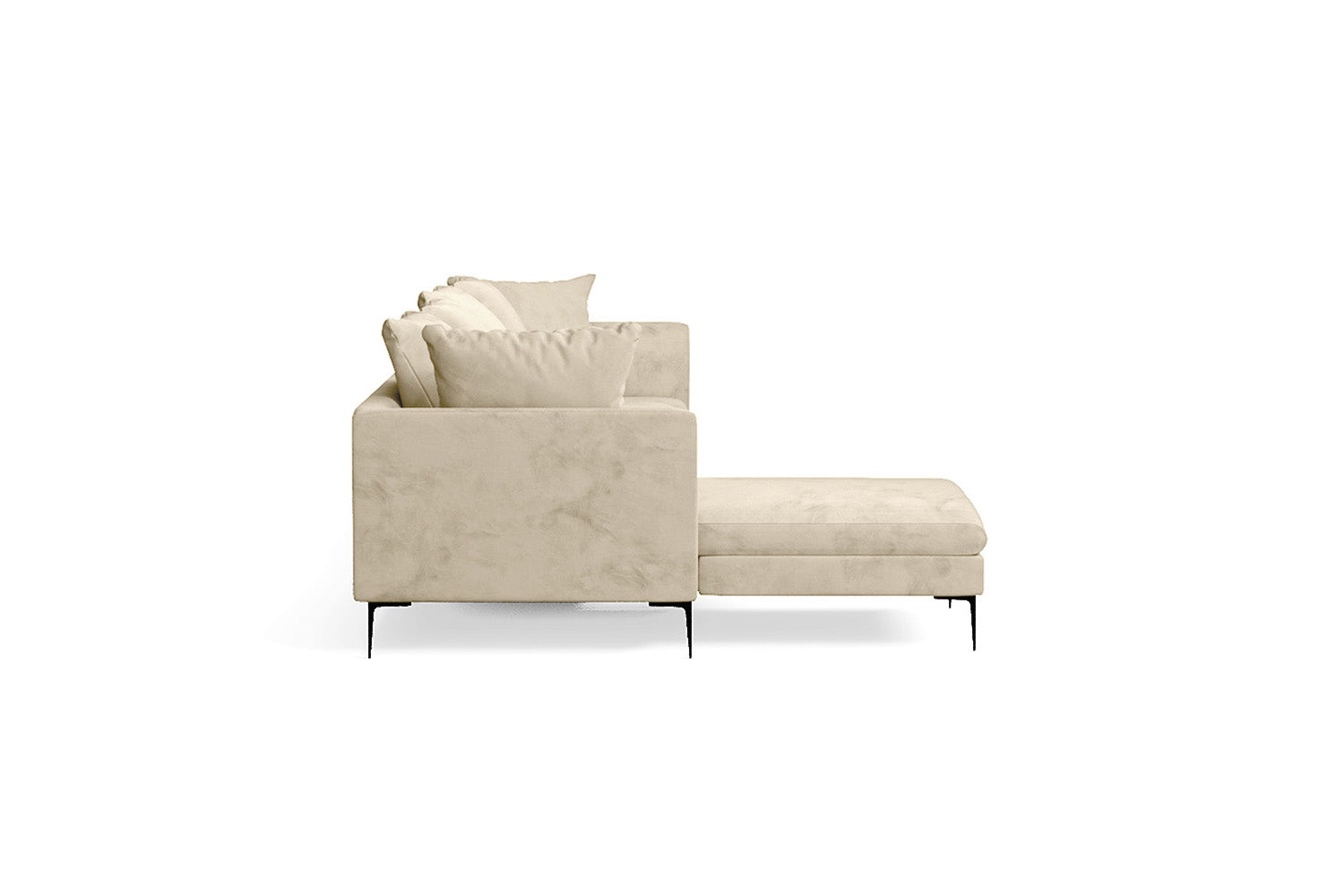 Aprilia 4 Seater Left Hand Facing Chaise Lounge Corner Sofa Cream Velvet