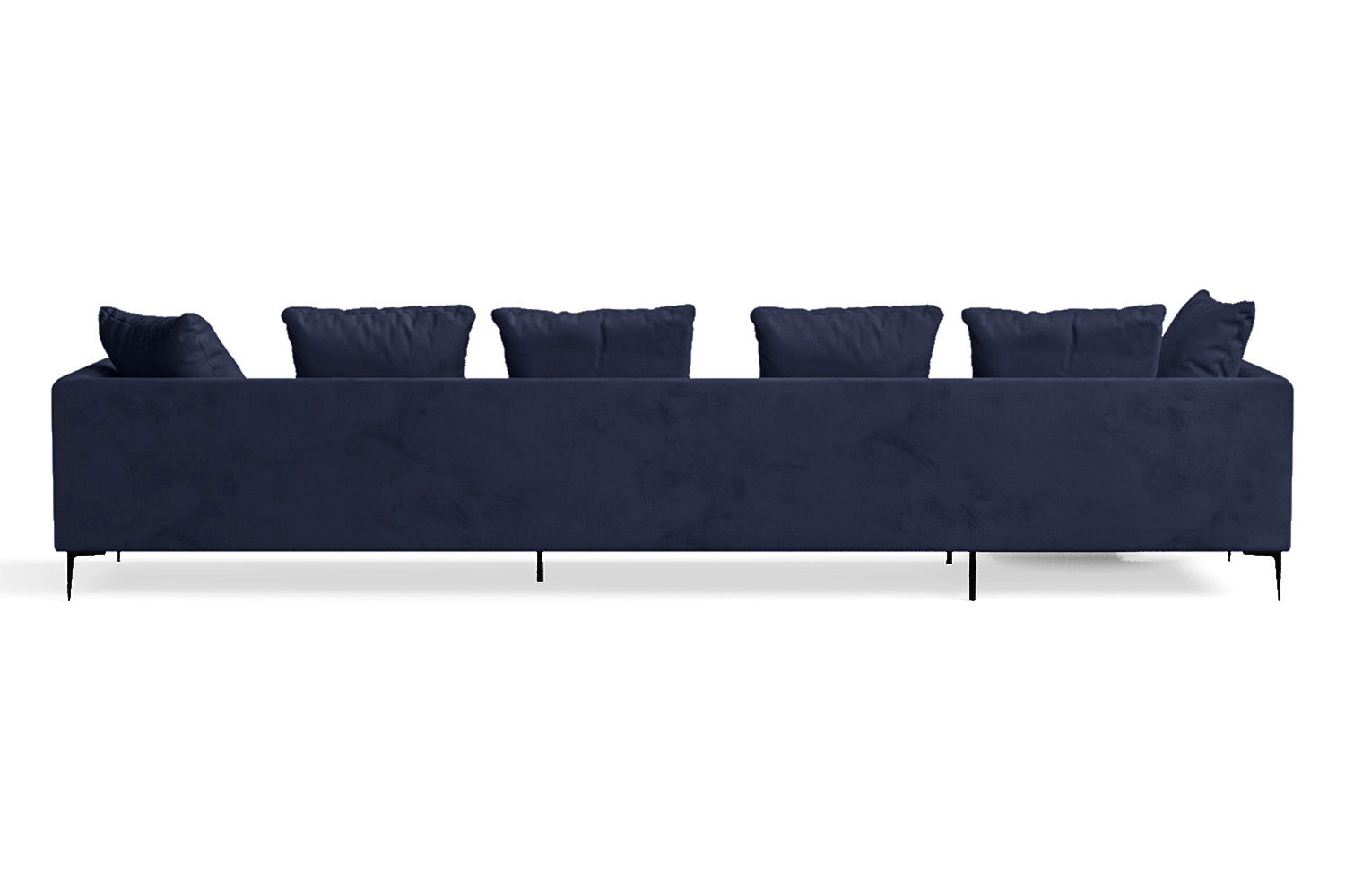 Aprilia 4 Seater Left Hand Facing Chaise Lounge Corner Sofa Dark Blue Velvet