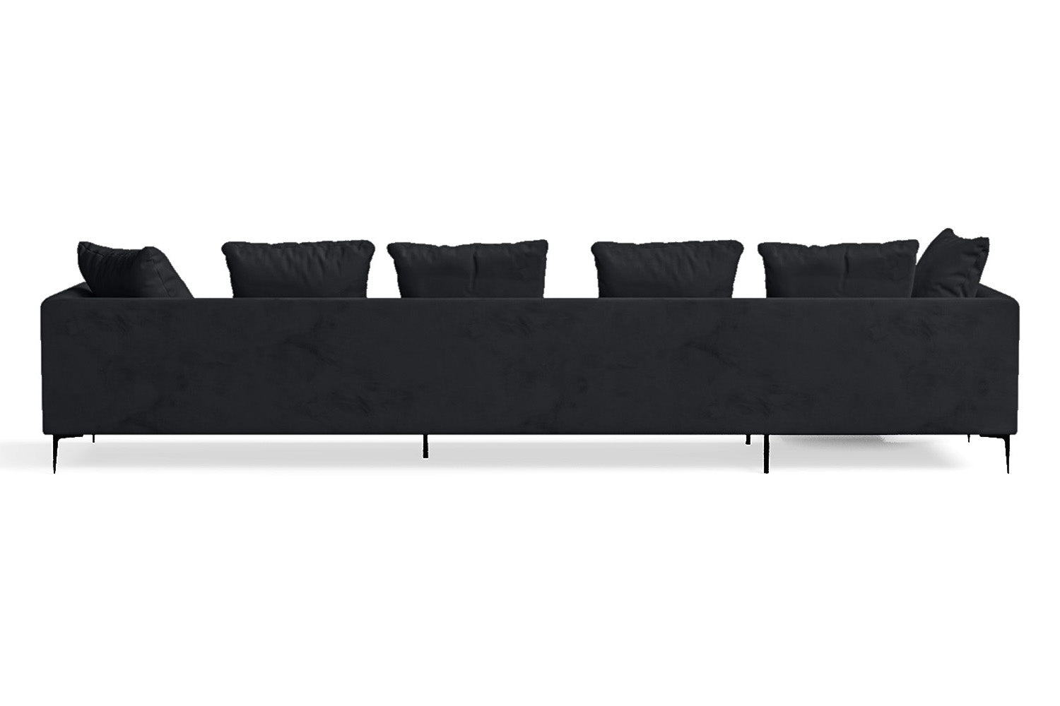 Aprilia 4 Seater Left Hand Facing Chaise Lounge Corner Sofa Dark Grey Velvet