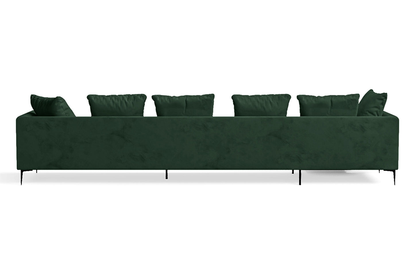 Aprilia 4 Seater Left Hand Facing Chaise Lounge Corner Sofa Green Velvet