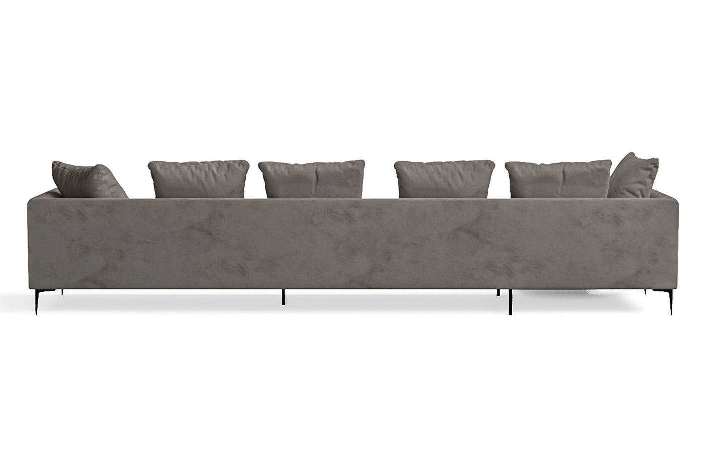 Aprilia 4 Seater Left Hand Facing Chaise Lounge Corner Sofa Grey Velvet