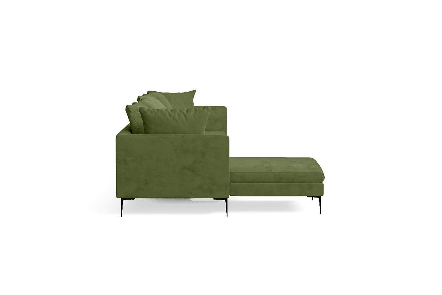 Aprilia 4 Seater Left Hand Facing Chaise Lounge Corner Sofa Lime Velvet