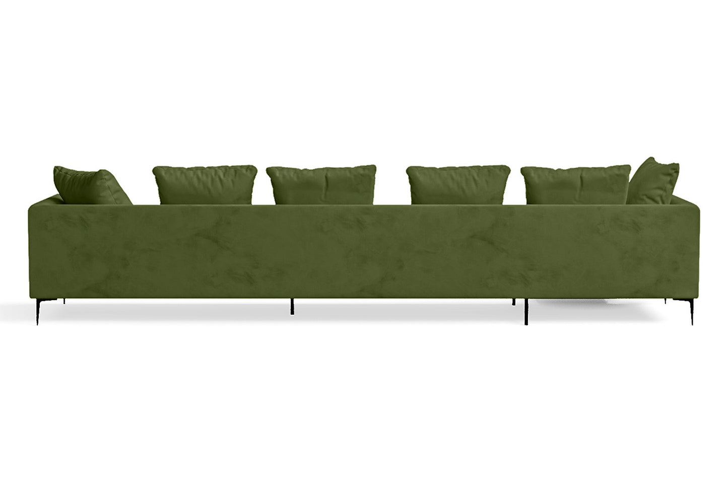 Aprilia 4 Seater Left Hand Facing Chaise Lounge Corner Sofa Lime Velvet