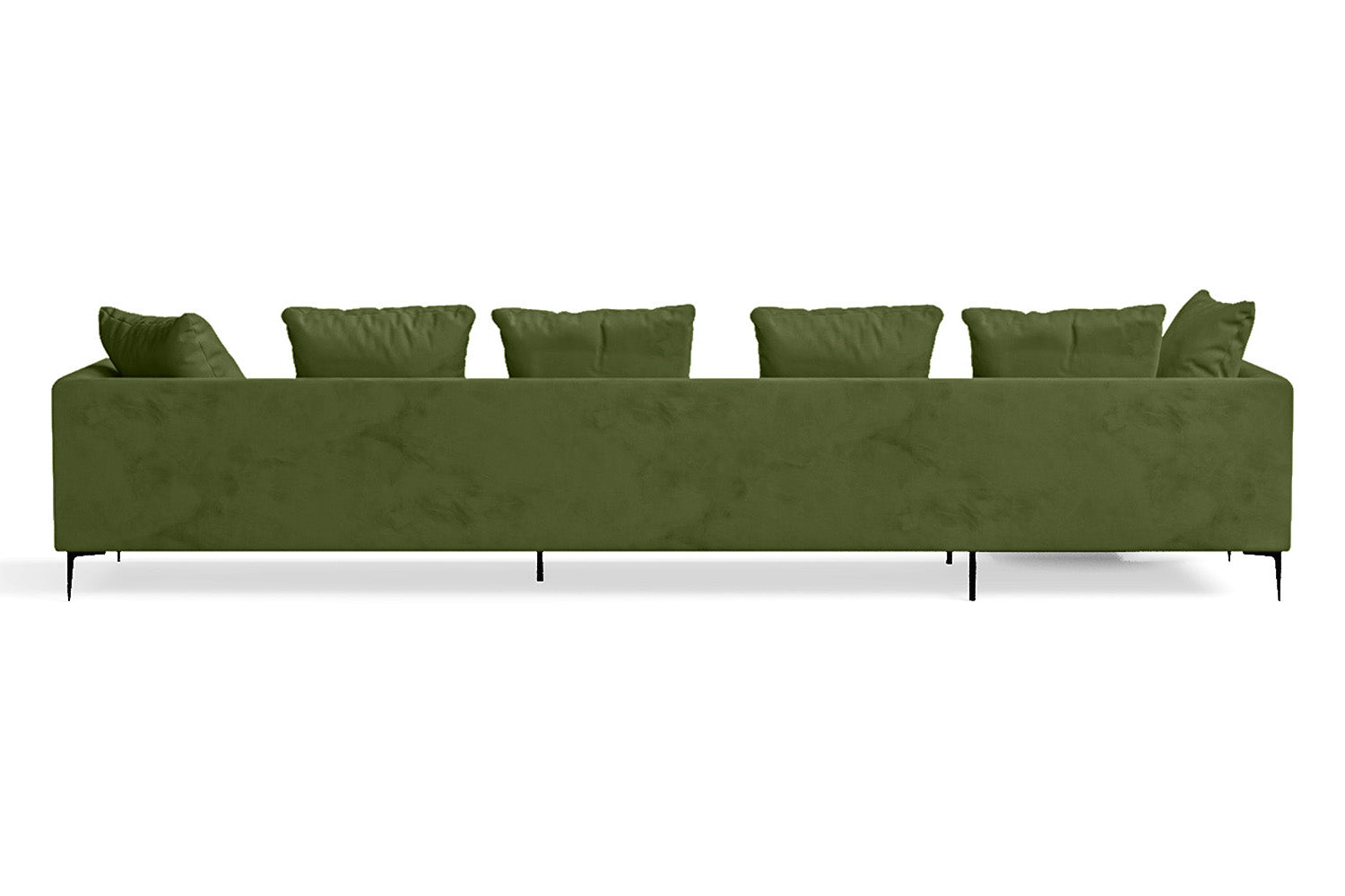 Aprilia 4 Seater Left Hand Facing Chaise Lounge Corner Sofa Lime Velvet