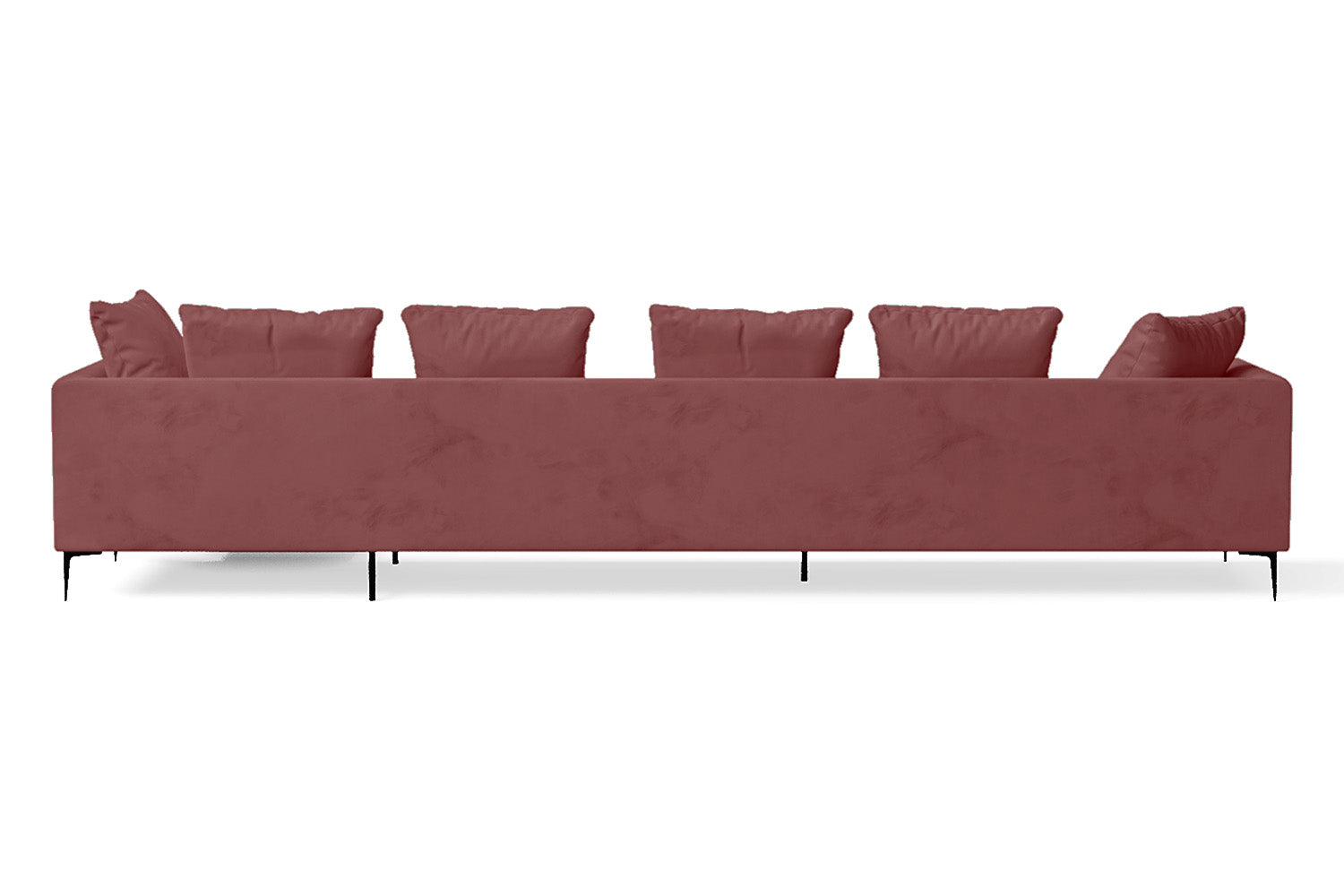 Aprilia 4 Seater Left Hand Facing Chaise Lounge Corner Sofa Pink Velvet