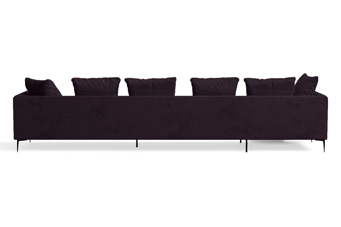 Aprilia 4 Seater Left Hand Facing Chaise Lounge Corner Sofa Purple Velvet