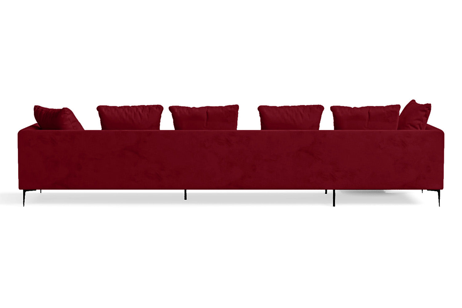 Aprilia 4 Seater Left Hand Facing Chaise Lounge Corner Sofa Red Velvet