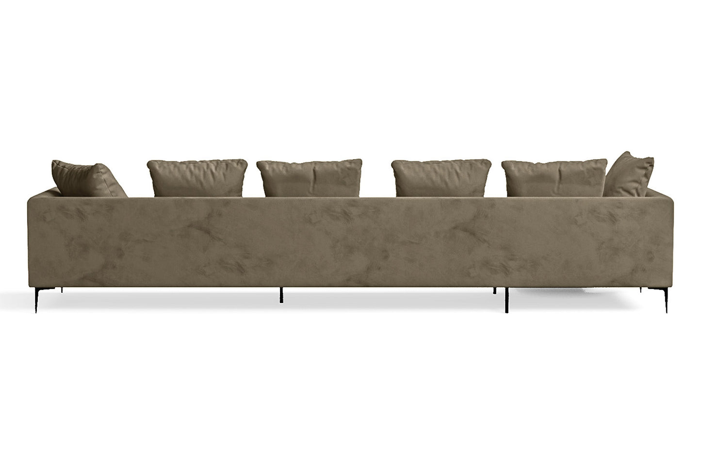 Aprilia 4 Seater Left Hand Facing Chaise Lounge Corner Sofa Sand Velvet