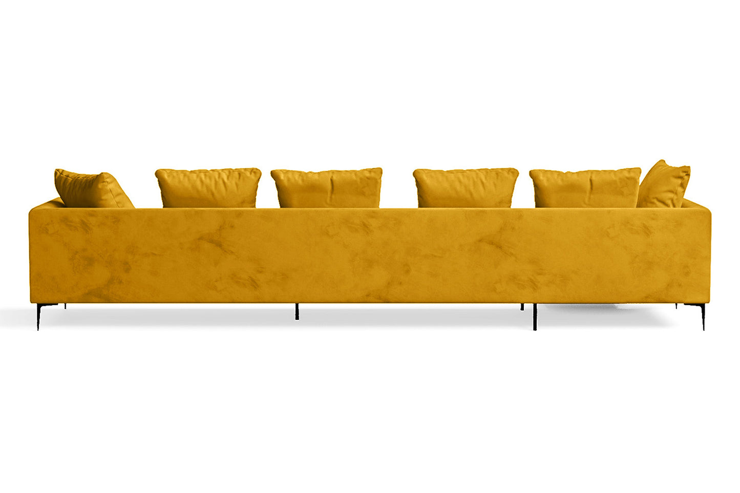 Aprilia 4 Seater Left Hand Facing Chaise Lounge Corner Sofa Yellow Velvet