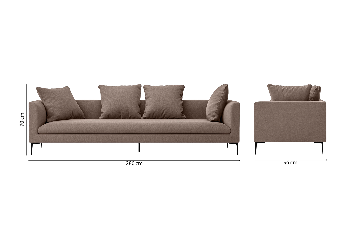 Aprilia 4 Seater Sofa Caramel Linen Fabric