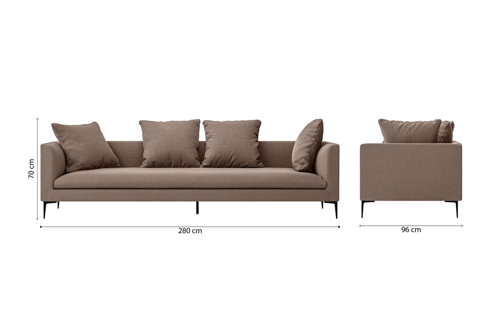 Aprilia 4 Seater Sofa Caramel Linen Fabric