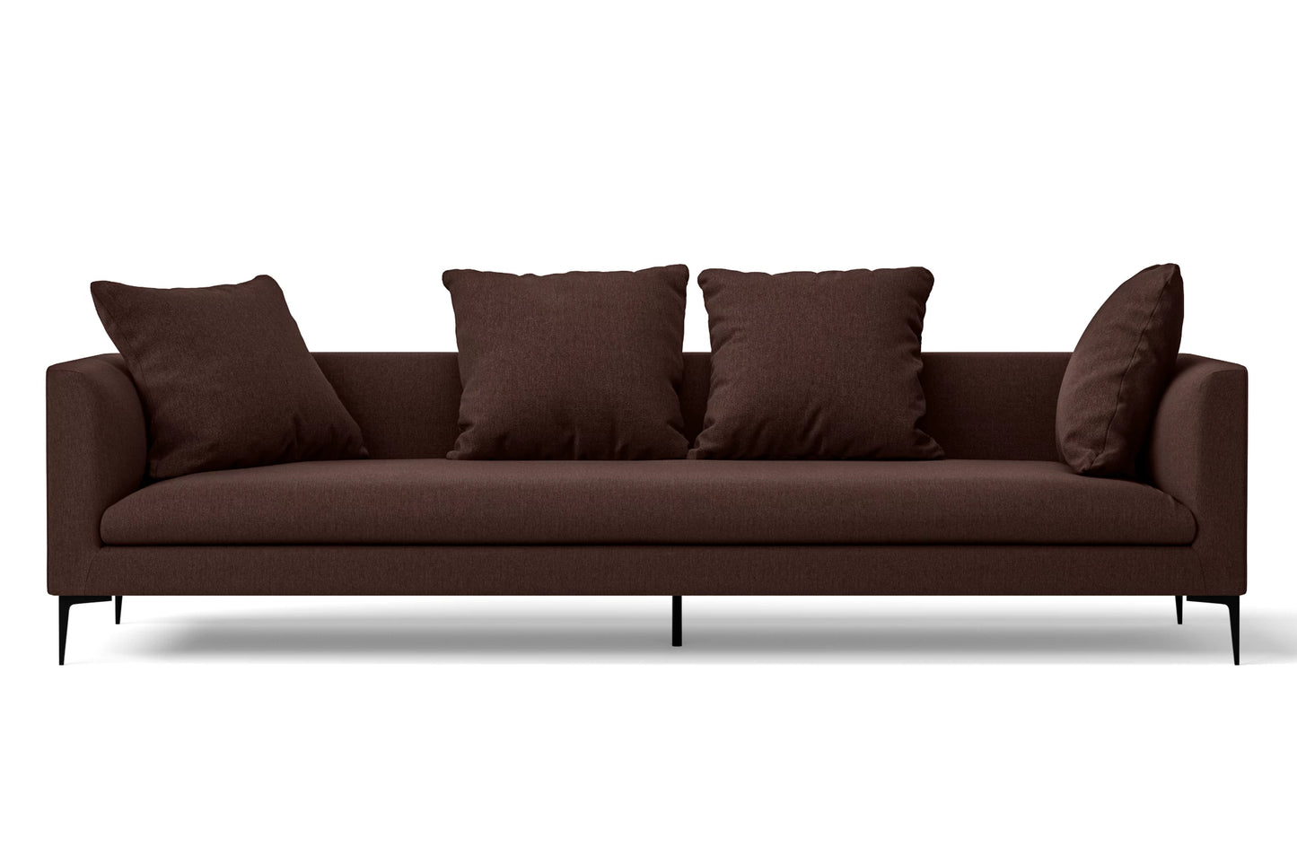 Aprilia 4 Seater Sofa Coffee Brown Linen Fabric